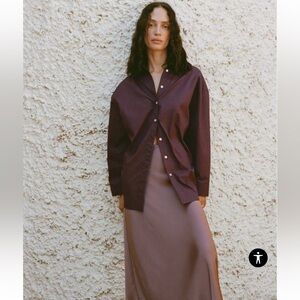 Zara OVERSIZED BACK PLEATED SHIRT Size XXL NWT